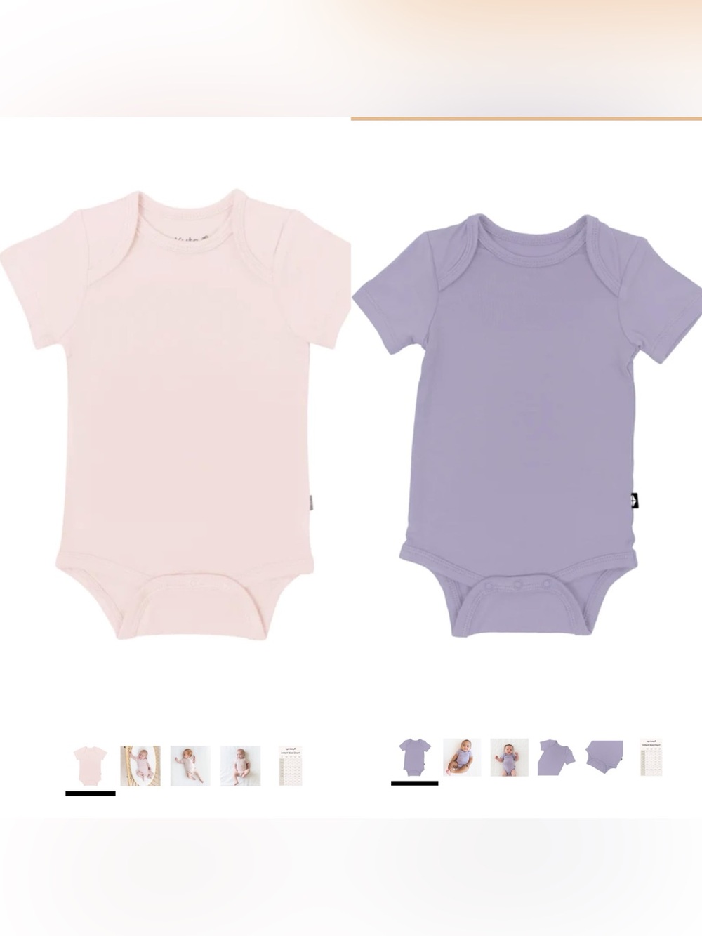 Kyte Baby short-sleeve bodysuits - 2-pack of newborn size onesies